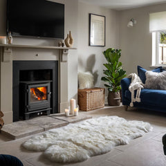 Naturally Sheepskins Long Wool Quad Rug, 180 X 110 Cm in Black