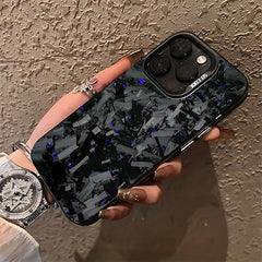 Phone Case: Purple Carbon Fiber Matte Back Cover, Compatible with iPhone 17, 16, 15, 14, 13, 12, 11, Pro, Max, Air, Shockproof Design.