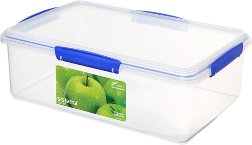 Sistema KLIP IT Food Storage Container | 7 L | Stackable & Airtight Fridge/Freezer Food Box with Lid | Bpa-Free Plastic | Blue Clips | 1 Count