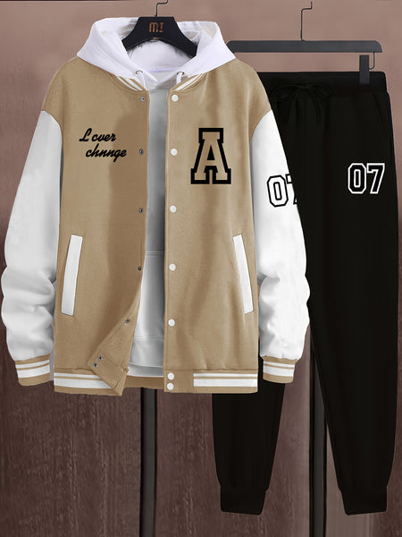 Men'S 2pcs A07 Fashion Casual Athletic Baseball Suit Set - Printed A07 Without Inner And Hat - Starry OBM