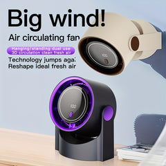 2025 New Upgrade Large Battery Portable Fashion Desk Fan Air Conditioner, 5-Speed Wind Cooling