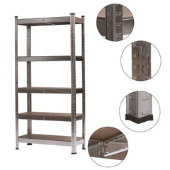 5 Tier Metal Shelving Unit, Heavy Duty Garage Shelving Units, Racking Shelving for Warehouse Workshop Office 148*75*30cm