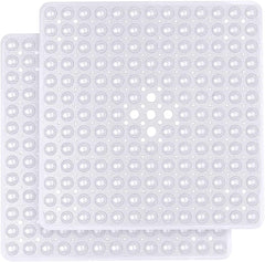 MOONLIGHT20015 Shower Bath Mat Non Slip anti Mould & Mildew with Strong Suction Cups Grip and Drain Holes Soft Rubber Shower Mats - PVC Bathroom Mat Machine Washable (70X38Cm, White)