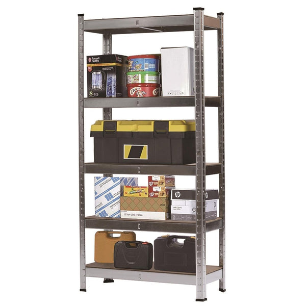 5 Tier Metal Shelving Unit, Heavy Duty Garage Shelving Units, Racking Shelving for Warehouse Workshop Office 148*75*30cm