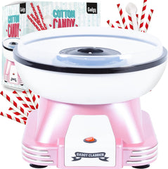 Gadgy Candy Floss Machine for Kids & Adults, Retro Cotton Maker, Suitable for Sugar or Candies, Including 10 Candyfloss Sticks, 500W, Red & White