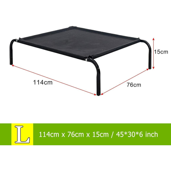 Metal Frame Elevated Dog Bed Portable Raised Pet Cot with Washable Mesh No-Slip Rubber Feet for Indoor & Outdoor Use, Small/Medium/Large to choose