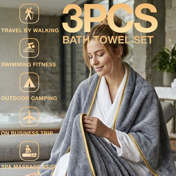 3pcs Coral Velvet Bath Towel Household Chest Bath Towel Coral Velvet Bath Towel Super Absorbent Bath Towel Soft Absorbent Adult Bath Towel Manufacturers Wholesale