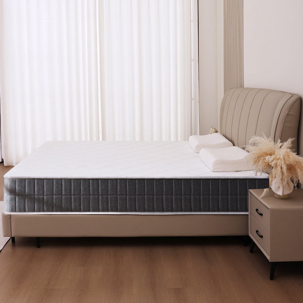 Single/Small Double/Double/King 20cm/25cm Comfortable Mattress, Rhombus White, Medium Firm Mattress 7 Layerss, No-Noise Innerspring Pocket Springs, Suitable for Bedroom, Breathable, Relaxing, Bedroom Furniture, Christmas Decorations Mattress In A Box