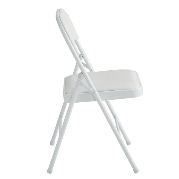Set of 6 Folding Chairs, Faux Leather Foldable Chairs with Metal Frame and Padded Seat, Easy to Fold and Store for Home, Office, Dining and Reception