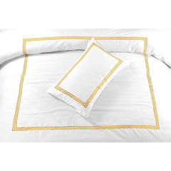 Embroided Baratta Stitch Duvet Cover Set with Matching Pillowcases - Ultra-soft Brushed Microfibre – Chic & Modern Design – Easy Care & Machine Washable