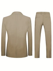 Fashion Men's Leisure Boutique Slim Fit Light Business Suit Set, Wedding Ball Dress Jacket + Vest + Pants 3pcs Suit.