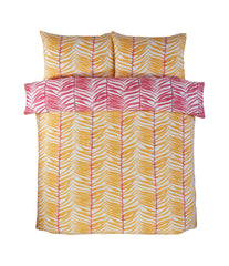 SunnyTrails Tropical Polyester Duvet Cover Set – Vibrant Yellow & Coral Leaf Print Bedding | Soft, Breathable & Easy-Care | Single, Double & King Sizes | Includes Matching Pillowcases | Fast UK Dispatch