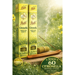 Pack Of 60 Citronella Incense Sticks, Lemongrass Insense Sticks, Suitable For Indoors Outdoors, With Insense Holder