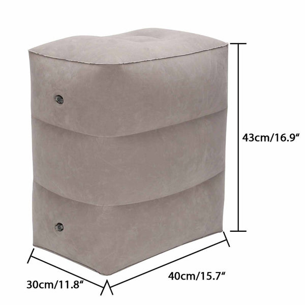 Inflatable Foot Rest Pillow for Plane 3 Layers Adjustable Heights Leg Rest Cushion Airplane Travel Essentials Multifunctional Airplane Foot Rest for Office Home Travel