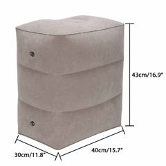 Inflatable Foot Rest Pillow for Plane 3 Layers Adjustable Heights Leg Rest Cushion Airplane Travel Essentials Multifunctional Airplane Foot Rest for Office Home Travel