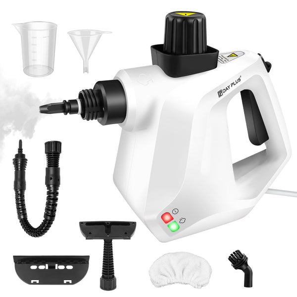 Steam Cleaner Handheld, Steamer for Cleaning, 2.5m Power Cord, Steam Gun, Multi-Purpose Steamer with 7 Accessory Kit for Sofa, Kitchen, Tile, Curtains, Carpets, Window (White)