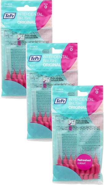 Tepe Interdental Brush, Original, Yellow, 0.7Mm/Iso 4, 8Pcs, Efficient Cleaning between Teeth, Plaque Remover and Dental Flosser for Small Gaps