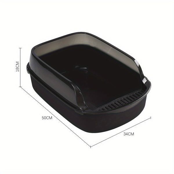 Extra Large Open Cat Litter Tray High Sided Deep Jumbo Rim Pan Box Loo Toilet Large Open Cat Litter Tray High Sided Deep Jumbo Pan Box Loo Toilet Cat Centre Extra Large High-Sided Cat Litter Box - Semi-Enclosed Design with High Walls for Cats & Rabbits, E