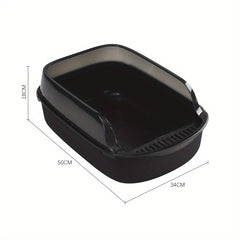Extra Large Open Cat Litter Tray High Sided Deep Jumbo Rim Pan Box Loo Toilet Large Open Cat Litter Tray High Sided Deep Jumbo Pan Box Loo Toilet Cat Centre Extra Large High-Sided Cat Litter Box - Semi-Enclosed Design with High Walls for Cats & Rabbits, E
