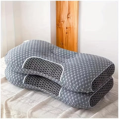 1/2PCS Soft Knitted Cotton Massage Neck Pillow, Suitable For Sleep, Soft, Adjustable Ergonomic Contour Support Pillow, High-quality Pillow Core, Detachable Pillowcas