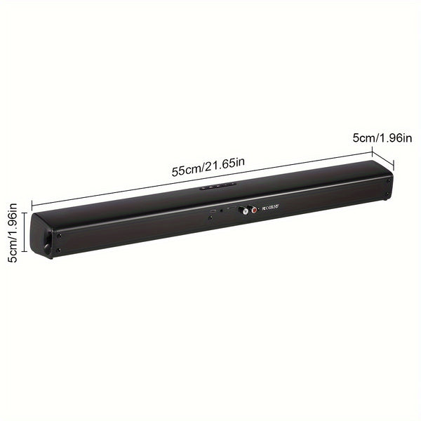 Multifunctional Soundbar Speaker System with 4 Built-in Subwoofers, Stereo Sound, AUX, TF, FM, Button Control, Passive Amplification, USB Charging, 36V Max, Infrared Wireless Technology for TV, Computer, Home Theater