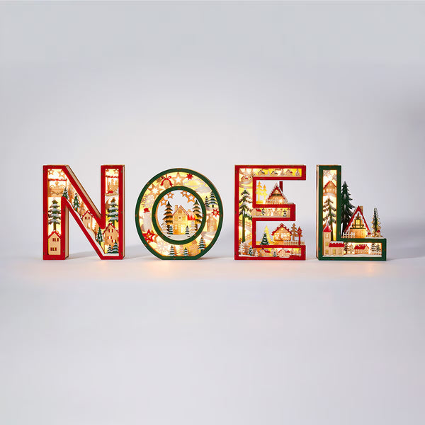 NOEL Light up Wooden Letters- Set of 4