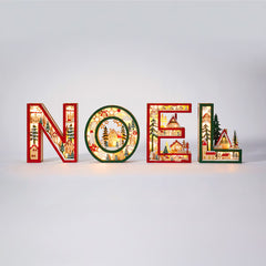 NOEL Light up Wooden Letters- Set of 4