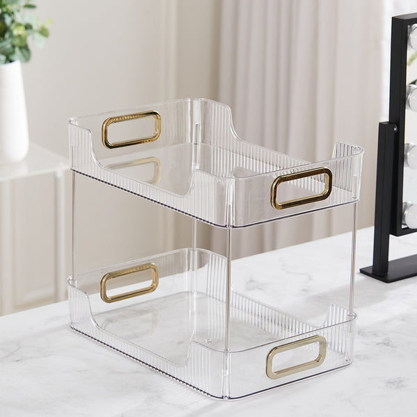 Grey/Clear/Green Stackable Makeup Storage Box with Modern Acrylic Design, Cosmetic Display Organizer for Office Desk and Dressing Table, Practical Desktop Organizer Rack for Jewelry and Lipstick, Perfect Gift Idea for Women and Girls