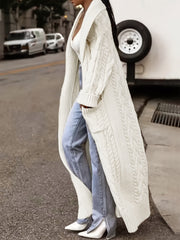Targeted Development Direction Sweater Thick Twist Big Lapel Long Open Front Cardigan Pullover for Spring Autumn Winter