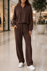 Women'S Soft Touch Tracksuit Set, Zip Up Hooded Jacket & Joggers, Casual 2pcs Lounge Wear Co Ord Outfit, Casual and Sports Wear, Gym Wear Street Wear