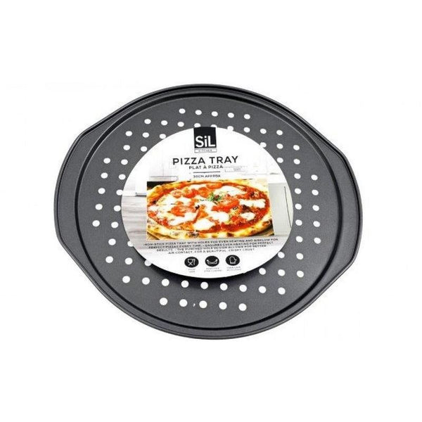 30cm Metal Pizza Tray - Kitchen Utensil for Pasta and Pizza Smooth Steel Metallic Sturdy Stainless