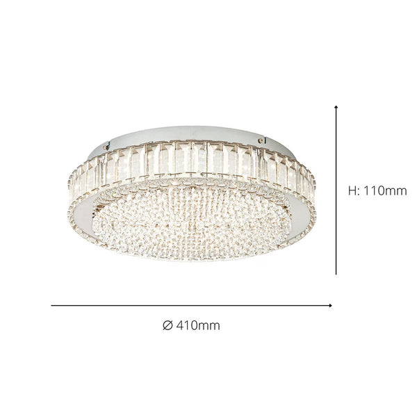 Eglo Balparda Ceiling Light 410Mm in Crystal Chrome