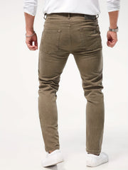 Solid Color Jeans Men'S Slim Fit Straight Leg Easy Versatile Casual Wear Long Pants Men'S Fashion