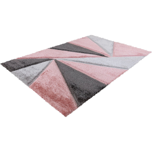 Luxury Soft Shaggy Area Rug – Modern Non-Shedding Geometric Triangles Design, High-Pile Plush Living Room Carpets, Large Thick Rug for Bedroom, Kitchen, Lounge & Home Décor – Contemporary Floor Rug & Mats