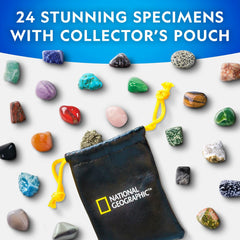 NATIONAL GEOGRAPHIC 2025 Gemstone Advent Calendar - Christmas Countdown Calendar for Kids with 24 Gems, Rock Collection, Mini Gem Dig Kit (English-Only Version)