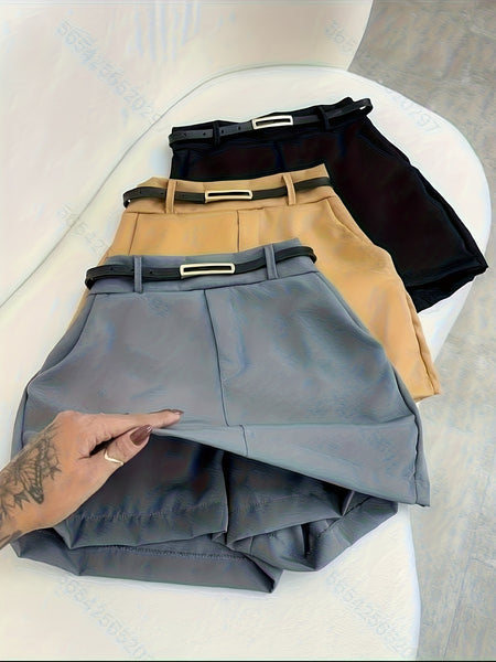 Ladies' Stylish Shorts Skirt Set of 3 Without a Belt [ASD1]