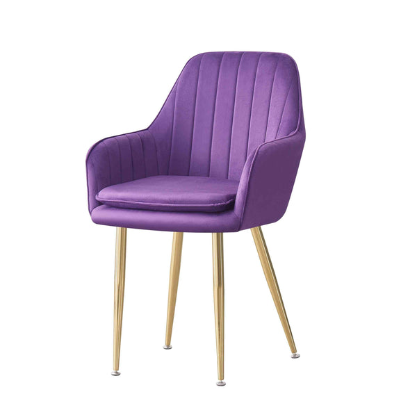 MOF Velvet Dining Chairs Kitchen Chairs Living Room Chairs with Sturdy Metal Legs Reception Chairs with Backrest and Padded Seat