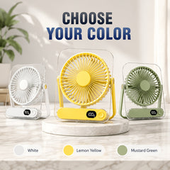 Ultra Quiet Desktop Fan Mini Air Circulator with Digital Display And Fast Cooling for Study Office And Dorm Use