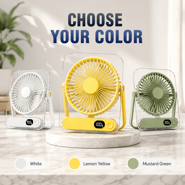 Ultra Quiet Desktop Fan Mini Air Circulator with Digital Display And Fast Cooling for Study Office And Dorm Use
