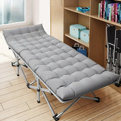 Folding Bed Portable Folding Camping Bed For Adults, Weight Capacity 199.58kg, With Mattress And Side Pocket - Lightweight And Sturdy Frame, Fishing Bed, Suitable For Camping, Home, Office, Travel, Picnic, Family Bed, Compact Design, Large Capacity