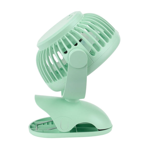 Portable USB Clip Fan - Mini Rechargeable 5000mAh Battery Operated, 4-Speed Quiet Desk Fan with 360° Rotation, Type-C Charging (Green, 19.5x13x13cm, ABS+Plastic)