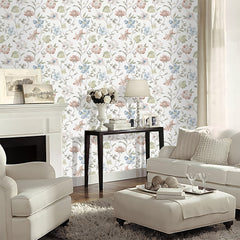 Self-Adhesive Flowers Wallpaper - Pink Boho Self-Adhesive Removable Wall Stickers, Waterproof PVC Contact Paper for Living Room, Cabinets, Bedroom, Kitchen Furniture Refurbishment Wallpaper | Easy Home Decor (59.99cm X 3.02meter) Rentals Friendly