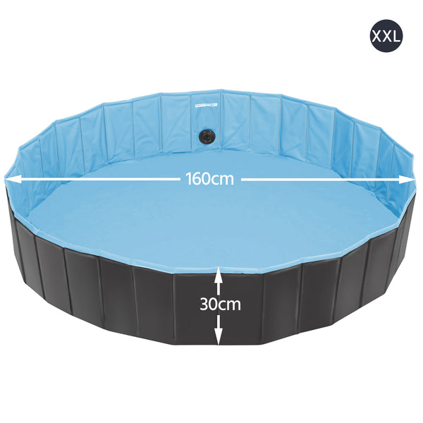 Costoffs Pet Pool Foldable Dog Swimming Pool, Pet Pool Portable Bathing Swimming Tub for Garden/Beach/Yard/Home, L/XL/XXL/XXXL, Blue/Grey/Black/Ocean Blue