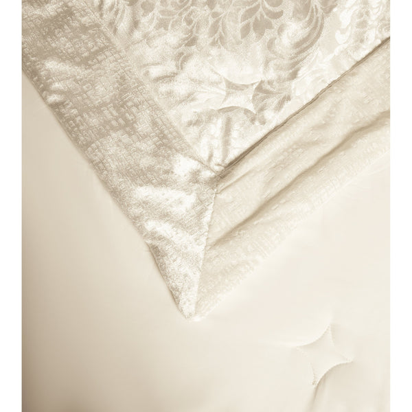 3 Piece Velvet Quilted Bedspread Set Jacquard Damask Bed Cover with Pillow Shams | Luxury Soft Polyester Bedspread for Double King Super King Beds | Modern Elegant Bedroom Bedding Set