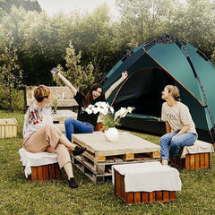 2-3 Persons Instant Auto Pop Up Large Camping Tent Outdoor Shelter Divided Curtain for Separated Room, Portable with carrying Bag, for All Seasons