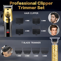 WEEME 4pcs 3pcs 2pcs 1pc Black Golden Hair Clippers For Men Professional, Beard Trimmer Kit, Cordless Clippers And Trimmers Set, Electric Razor Shavers And Nose Trimmer, Mens Grooming Kit For Barber, Valentines Day Christmas Gifts For Him