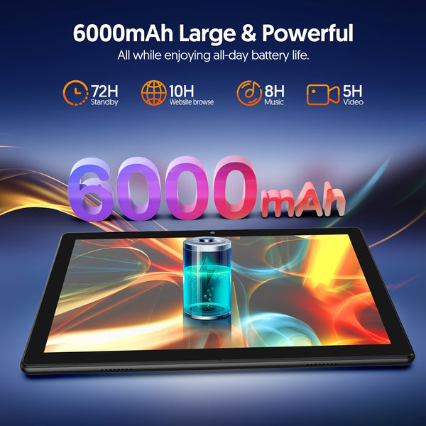 New 10.1-inch Android 15 Tablet With Multiple Options (tablet With Leather Case/tablet With Keyboard Set) 12 (3+9) GB RAM, 64GB ROM, Quad Core Processor, 2.0MP+8.0MP Camera, 6000mAh Battery, Suitable For Daily Use, Study And Office, Pad