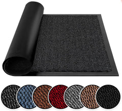 BLADO Washable Door Mats Indoor & Outdoor - Non-Slippery Heavy Duty - Stylish & Large Rubber - Perfect Dust Grabbing Doormats (Anthracite, 40Cm X 60Cm)