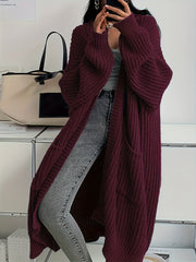 Women'S Y2K Cardigan - Long Flowy Open Front Sweater with Pockets, All-Season Layering Piece for Casual & Formal Outfits