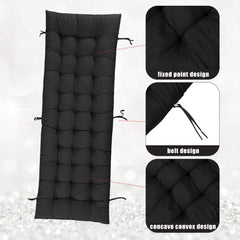 Garden Bench Cushion Chair Cushion, Sun Lounger Cushion Pads 160*50*8cm Thick Garden Recliner Chair Replacement Anti-Slip Cushion Sunbed Cushion 2 3 Seater Seat Pad for Porch Swing Patio Lawn Various Colour Options